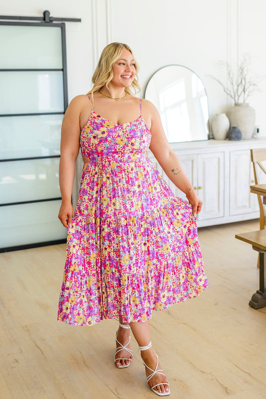 City of Love Floral Cutout Midi Dress Spring Floral 1XL