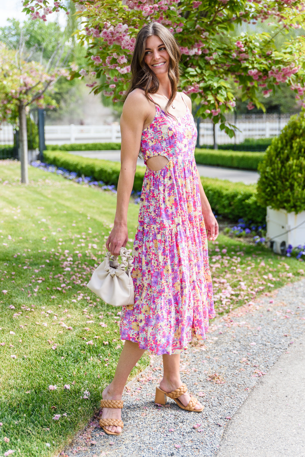 City of Love Floral Cutout Midi Dress   