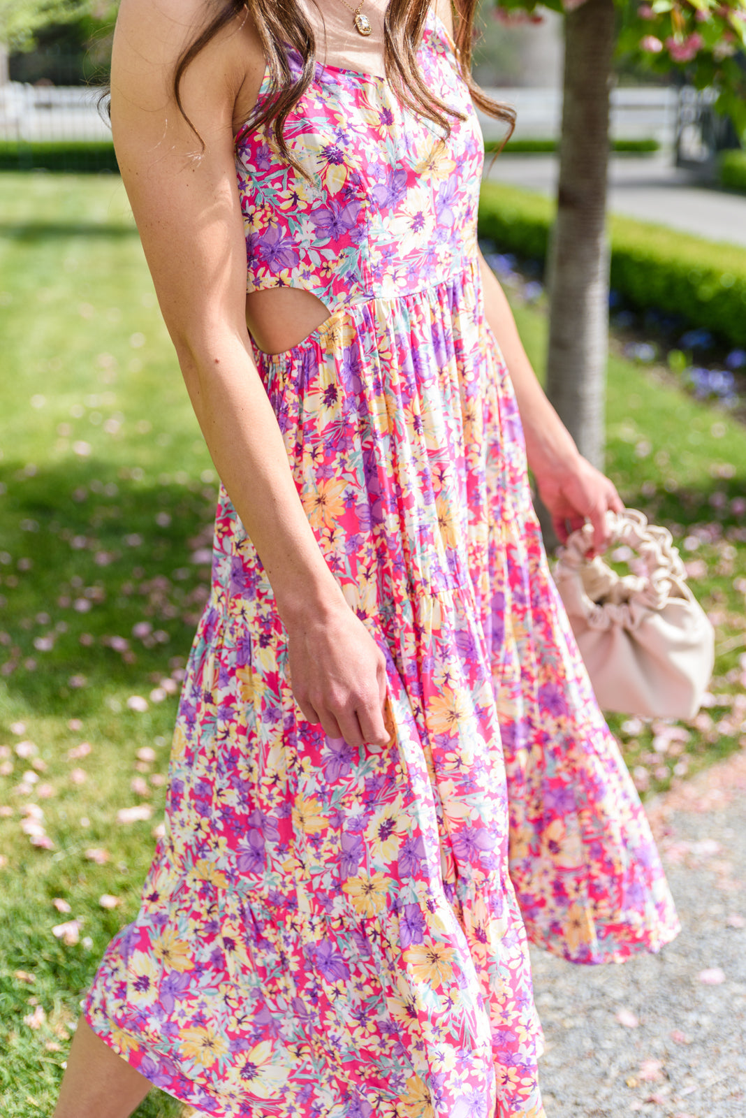 City of Love Floral Cutout Midi Dress   