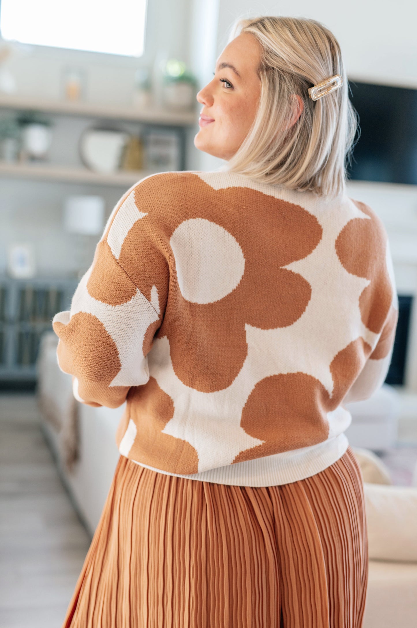 Coming Up Daisies Mod Floral Sweater   
