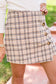 Here For You Plaid Mini Skort   