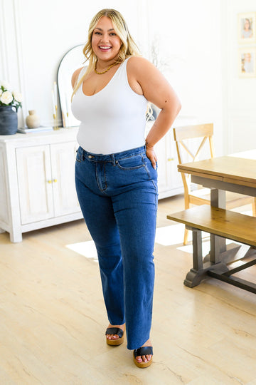 Blue high waisted tummy hold flare jeans