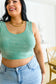 Get On My Level Cropped Cami in Mint   