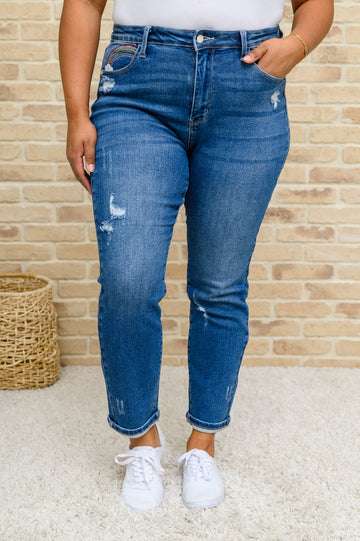 Judy Blue Saddle Up Howdy Embroidered Boyfriend Jeans