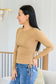 Hold Me Tight Ribbed Long Sleeve Top In Tan   