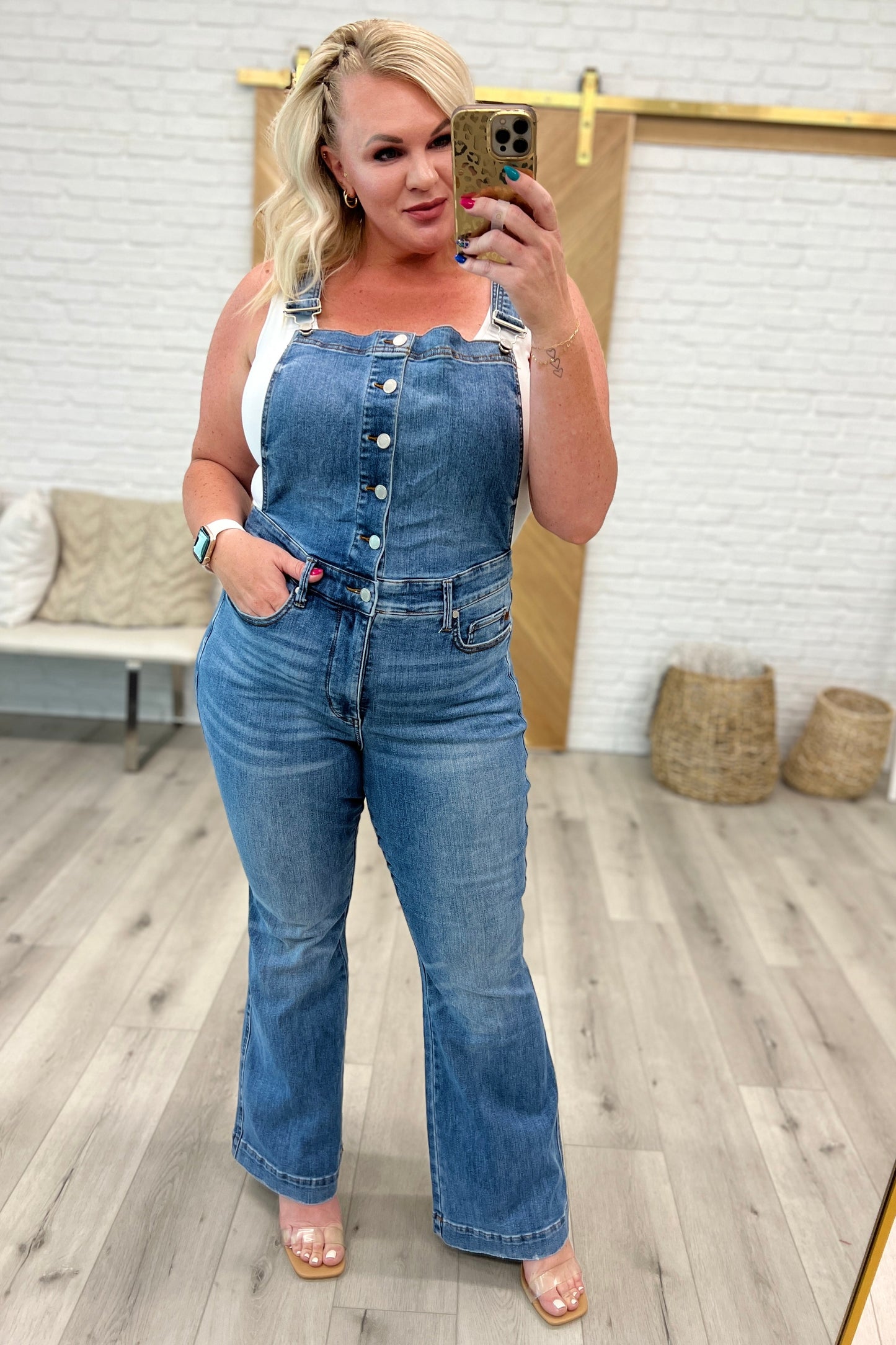 Judy Blue Retro Chic Control Top Flare Overalls   