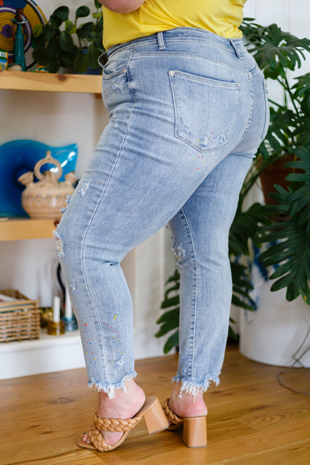 Judy Blue Hot Mess Paint Splatter Boyfriend Jeans   