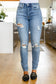 Judy Blue Bring It Up Tall Destroyed Skinny Jeans Medium Wash 0/24 