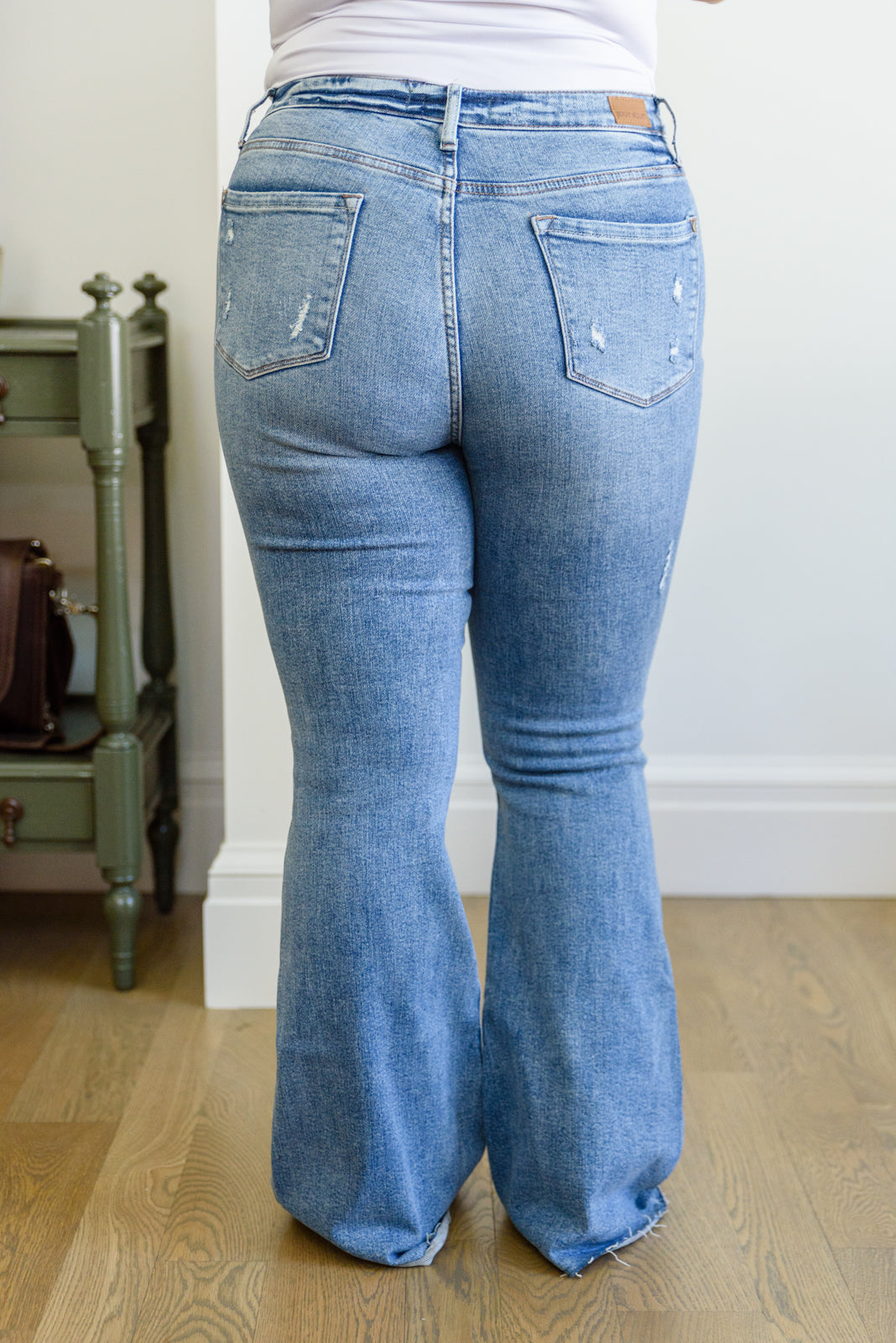 Judy Blue By a Thread Destroyed Flare Jeans   