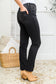 In the Night Mid Rise Straight Leg Jeans In Washed Black   