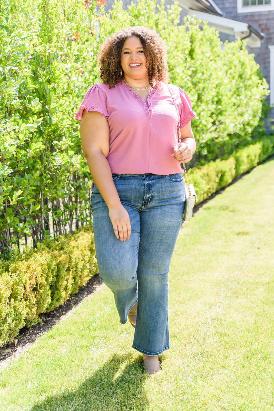 Judy Blue La Mode Contrast Trouser Flare Jeans   