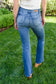 Judy Blue La Mode Contrast Trouser Flare Jeans   