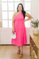 Forever Yours Tiered One Shoulder Dress Pink 1XL 