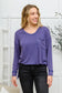 All on You Long Sleeve Knit Top With Pocket In Indigo   