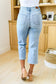Judy Blue Retro Chic Vintage High Rise Wide Leg Cropped Jeans   