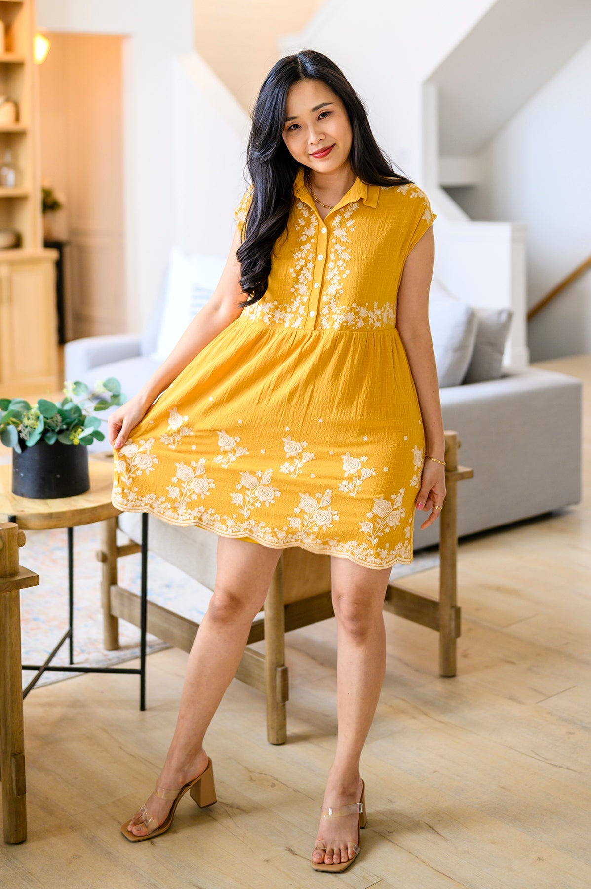 Marigold Embroidered Dress   