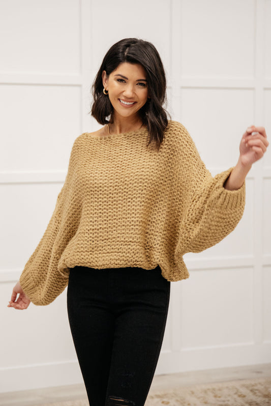 Neutral Territory Knit Sweater Tan S 