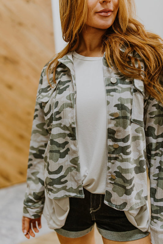 No Limits Corduroy Camo Print Jacket   