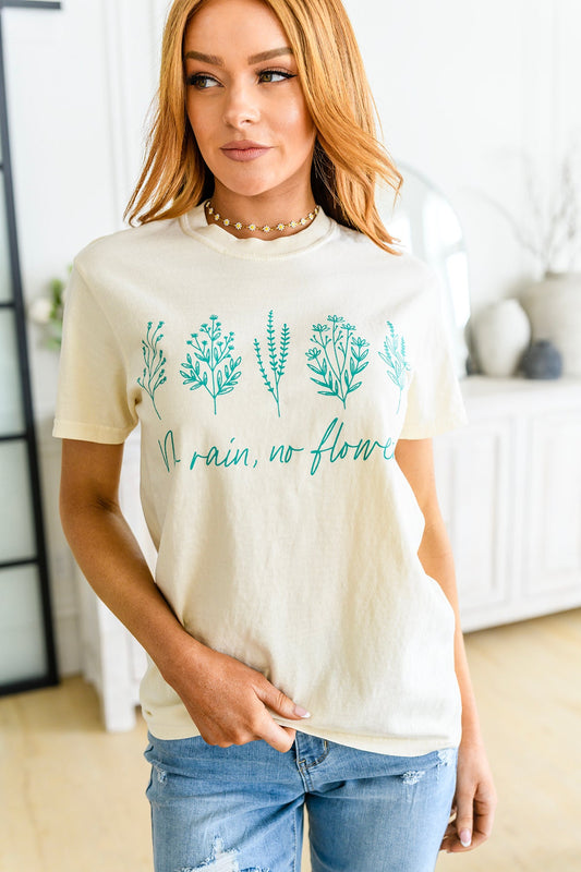 No Rain No Flowers Graphic Tee Cream S