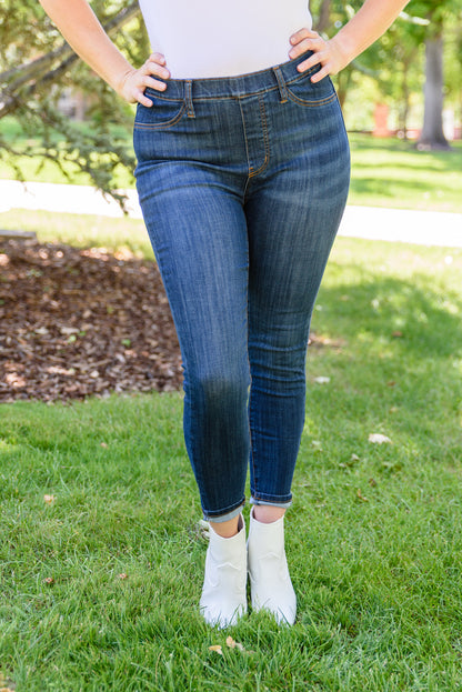 Judy Blue Easy Does It Pull-On Skinny Jeans Dark Wash 3/26 