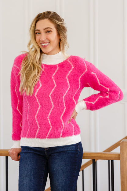 Perfect Vision Zig Zag Sweater Pink XS 