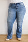 Judy Blue Rapunzel Braided Belt Loop Mid Rise Jeans   