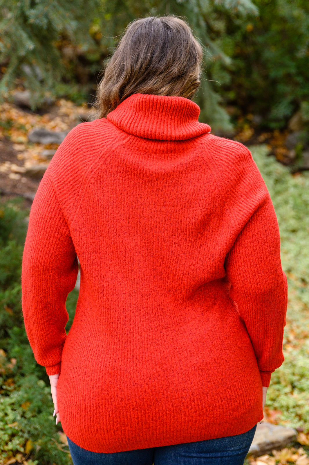 Bring the Drama Roll Neck Sweater In Red   