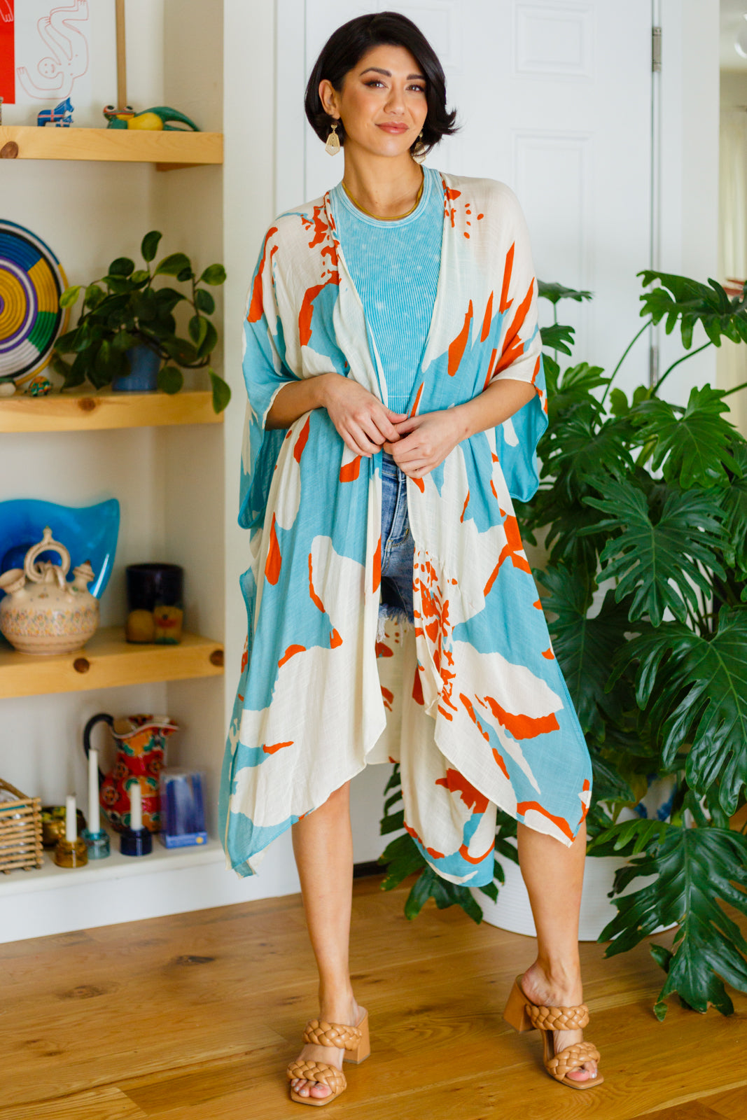 Island Vibes Floral Kimono Cardigan   