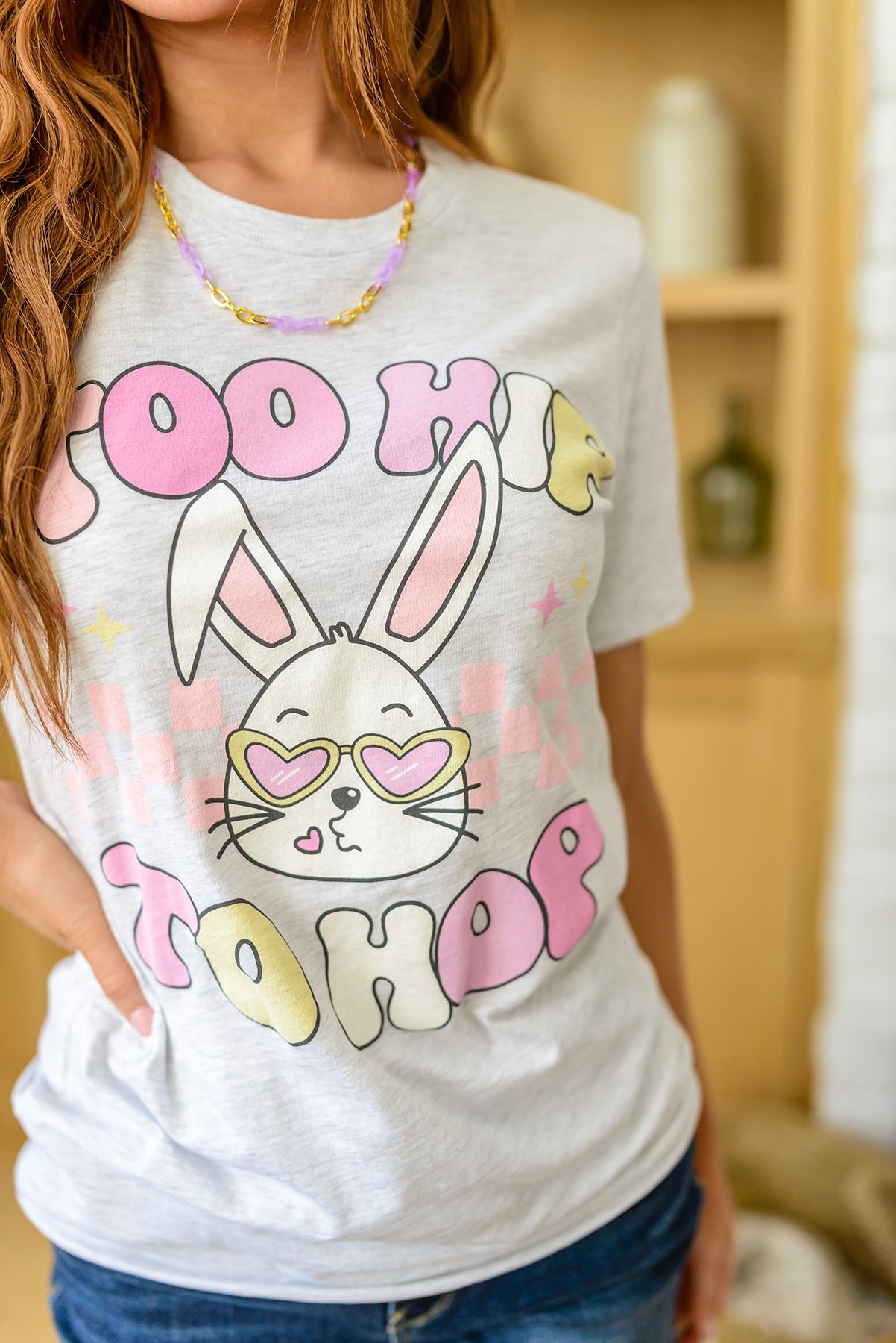 Too Hip To Hop Pastel Bunny Graphic Tee   