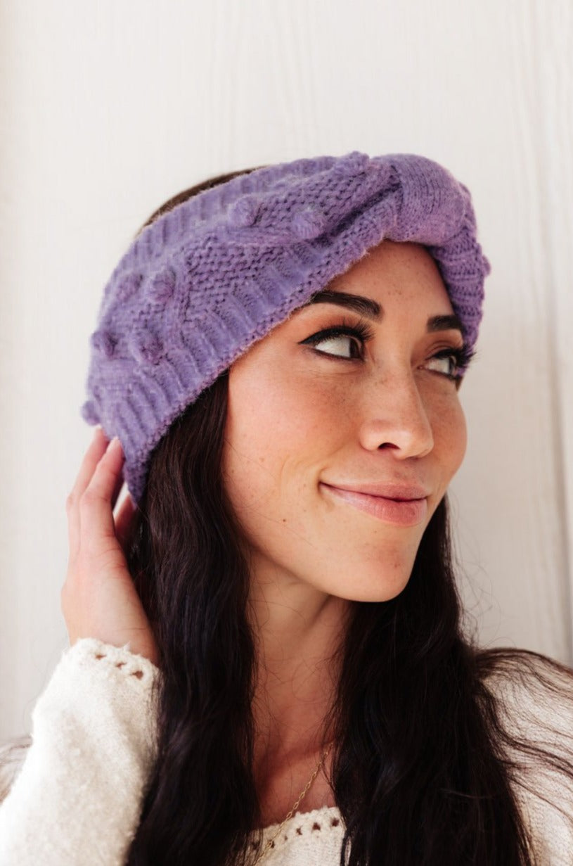 The Hug You Need Knit Head Wrap in Periwinkle   