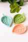3 pack Vintage Leaf Shape Soap Dish with water catch   