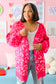 Still The Wild One Oversized Animal Print Cardigan 1XL Magenta 