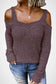 Cold Shoulder Knit Sweater Mauve S 