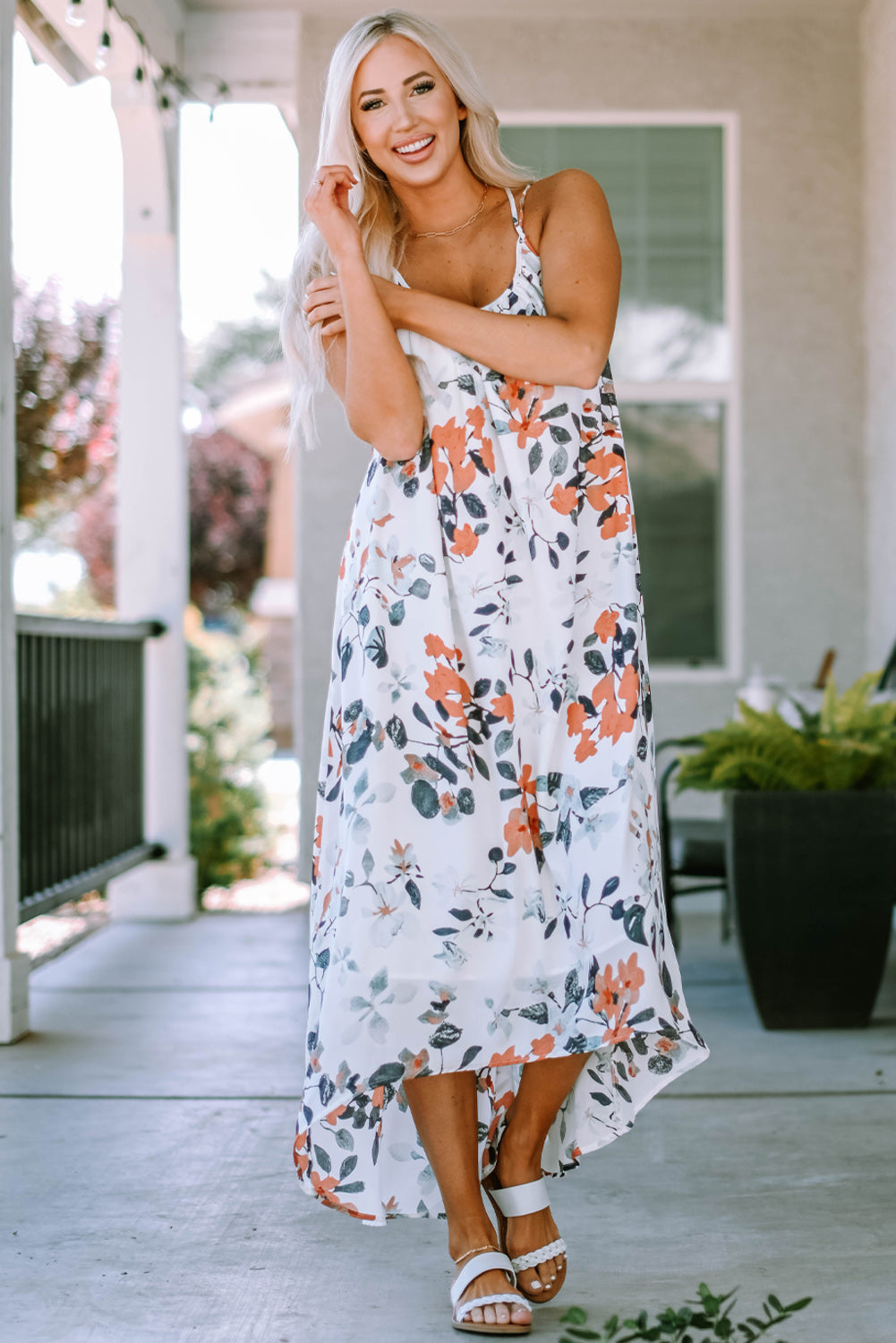 You Had Me At Brunch Floral Crisscross Maxi Dress   