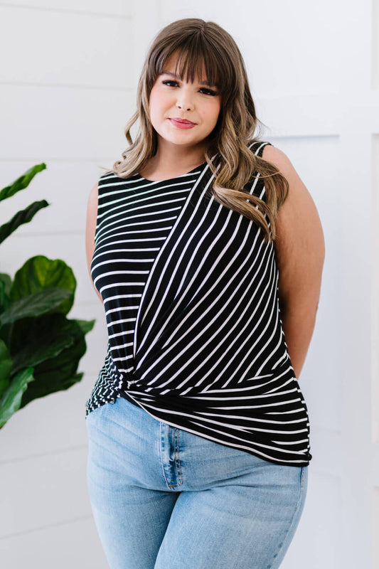 Go Your Own Way Striped Twist Detail Tank   