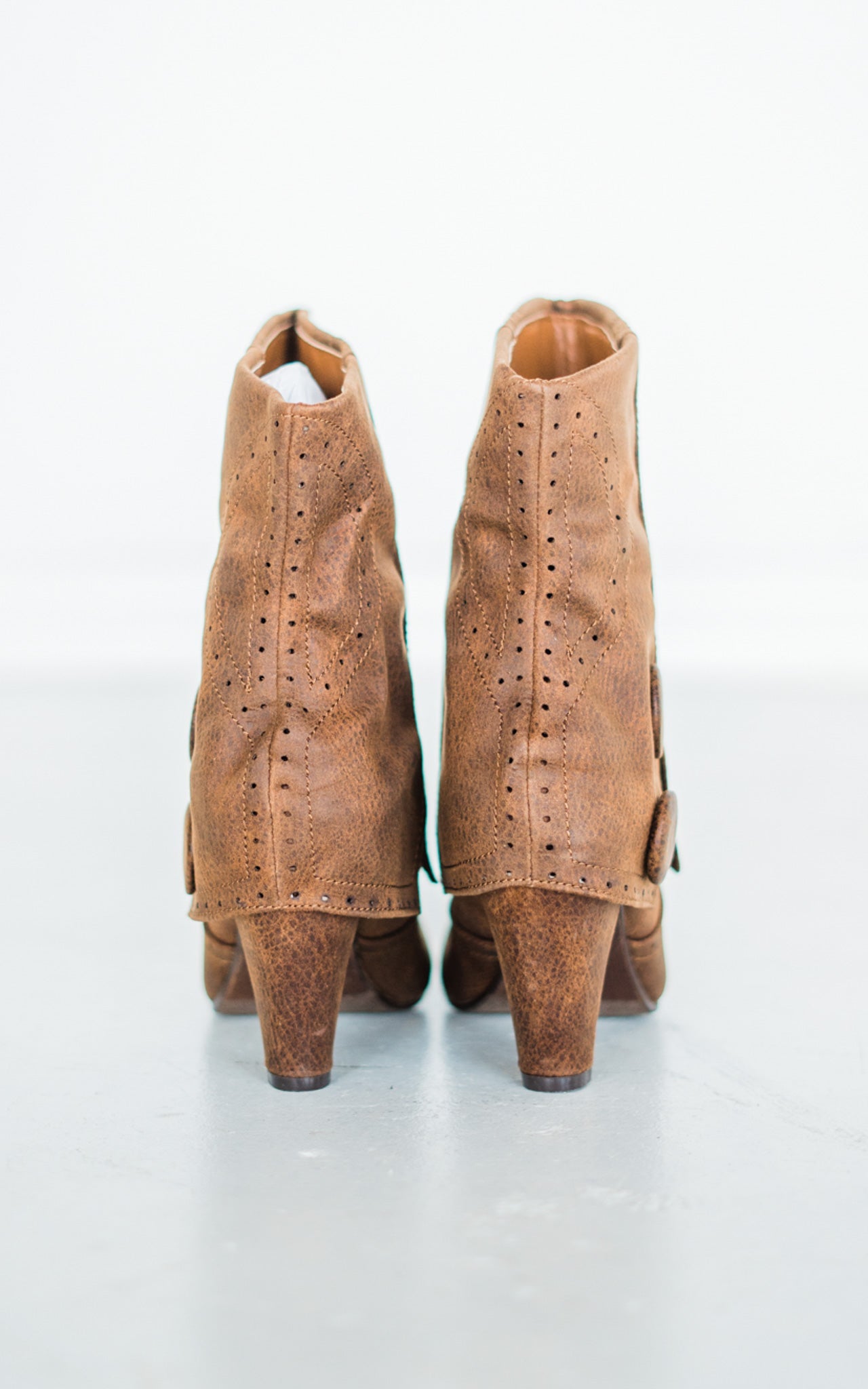 Maeve Pullover Ankle Booties in Brown   