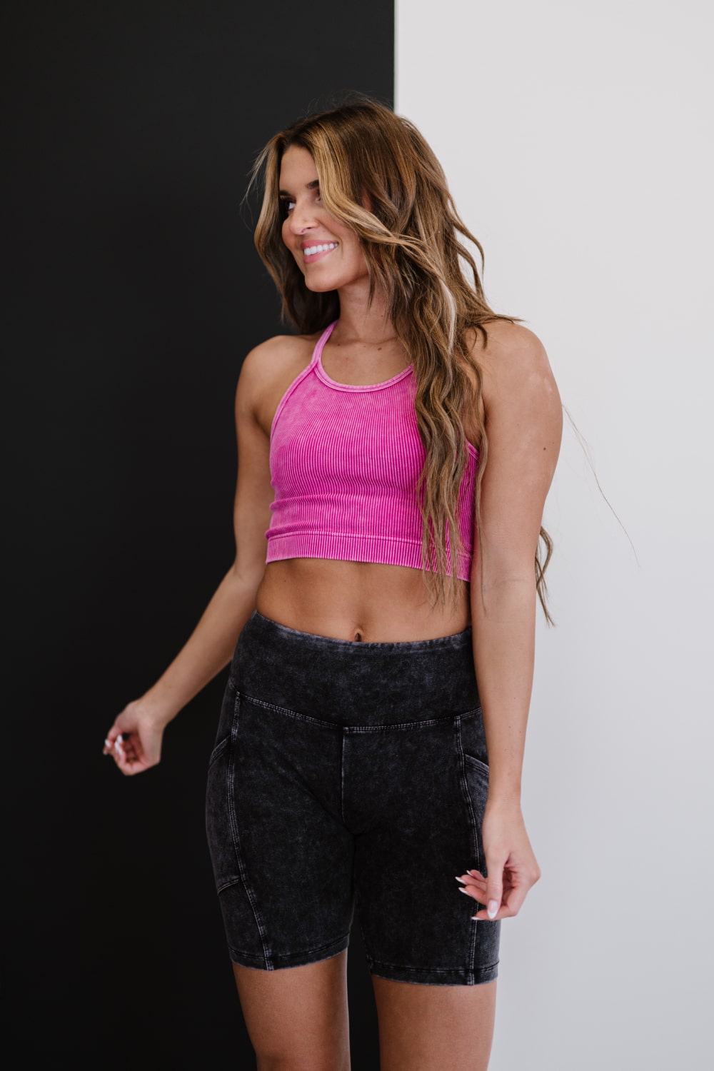 Keep On Moving Cropped Cami in Magenta   