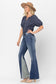 Judy Blue Split Decision Mid-Rise Panel Flare Jeans   
