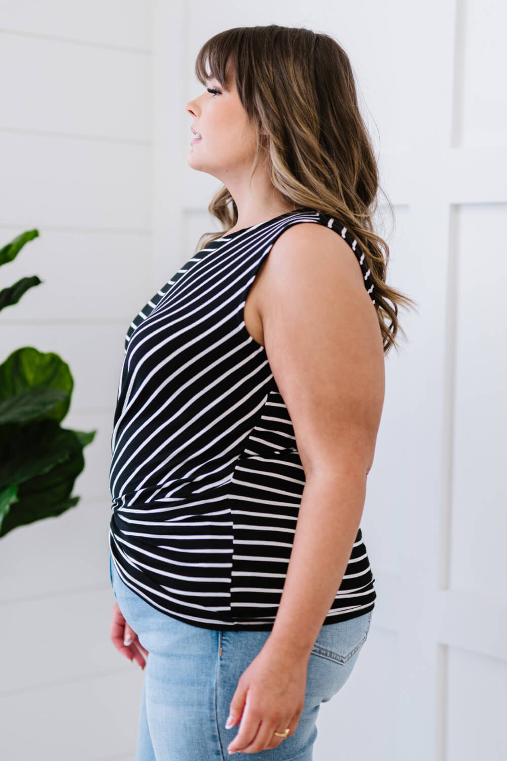 Go Your Own Way Striped Twist Detail Tank   