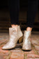 Anastasia Glitter Ankle Booties in Gold   