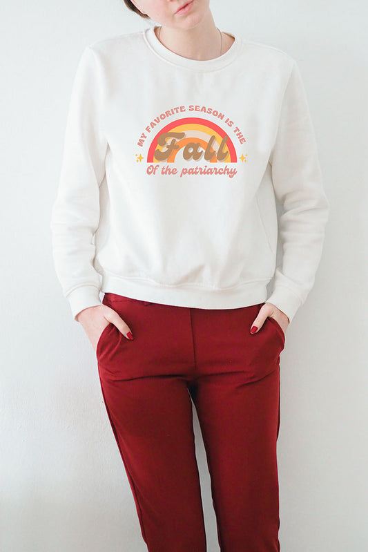 Fall of the Patriarchy Crewneck Sweatshirt White S