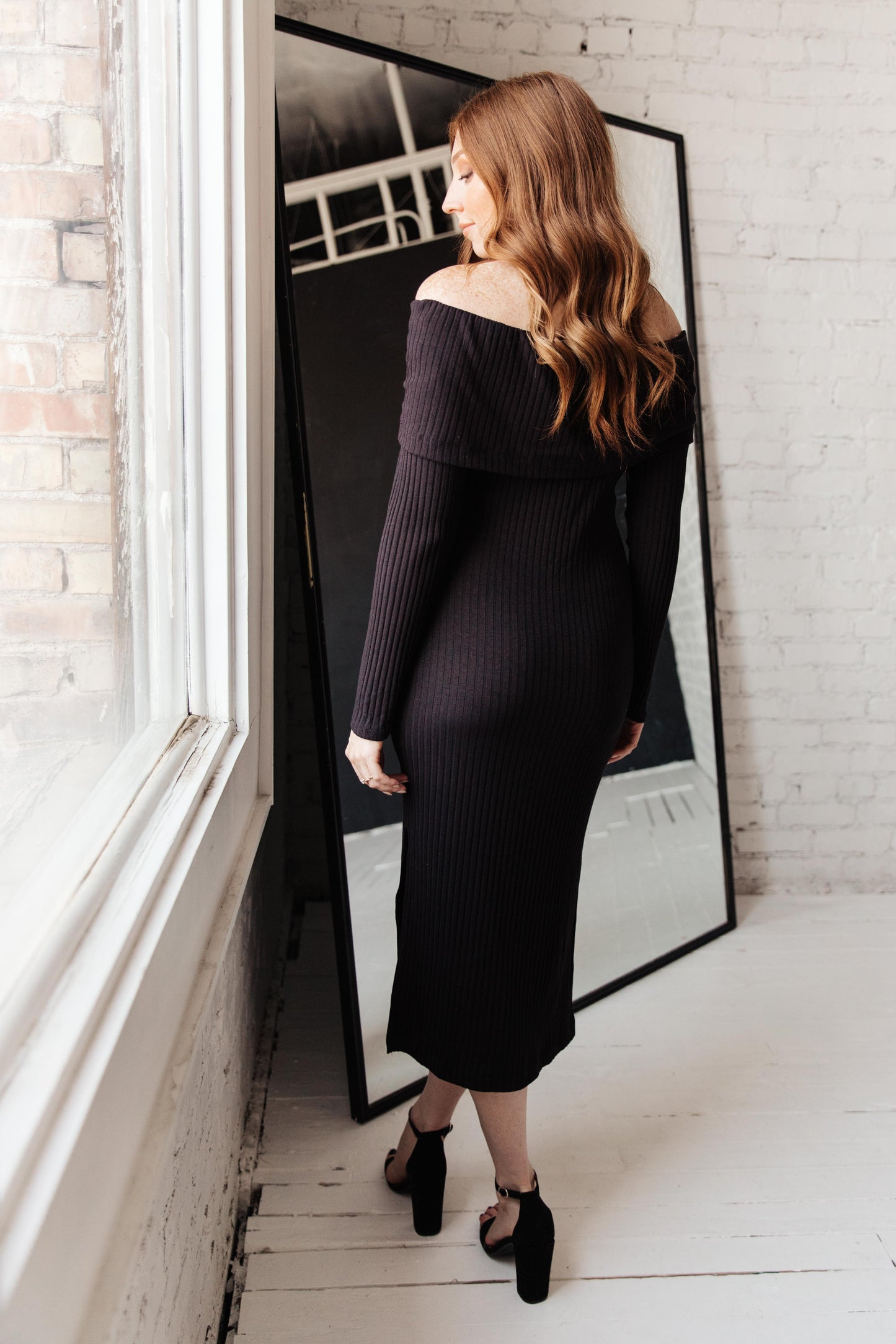 The Perfect Night Sweater Dress in Black   