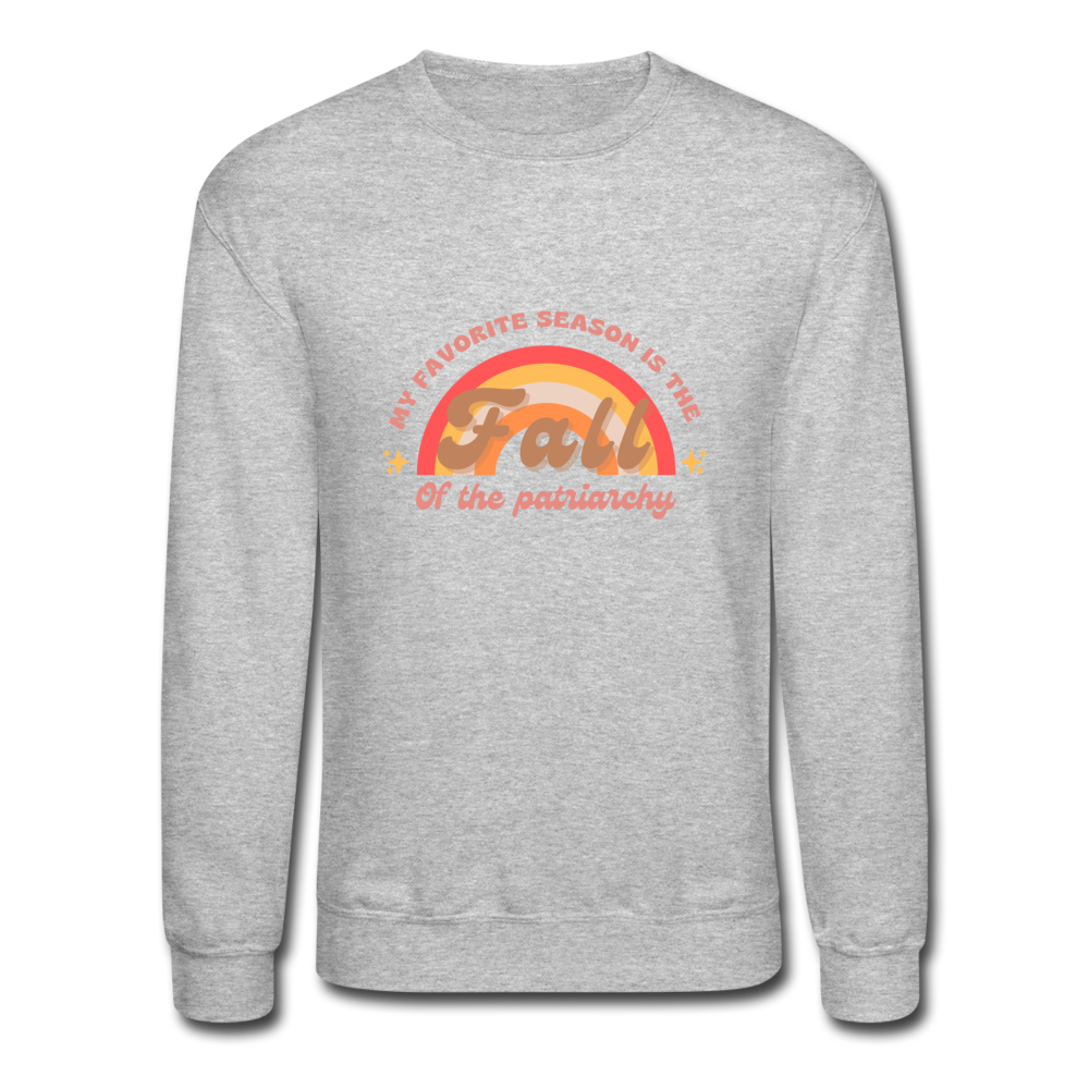 Fall of the Patriarchy Crewneck Sweatshirt Heather Gray S 