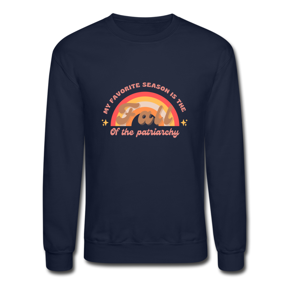 Fall of the Patriarchy Crewneck Sweatshirt Navy S 